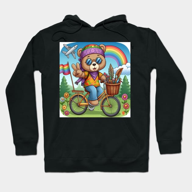 hippie teddybear Hoodie by Out of the world